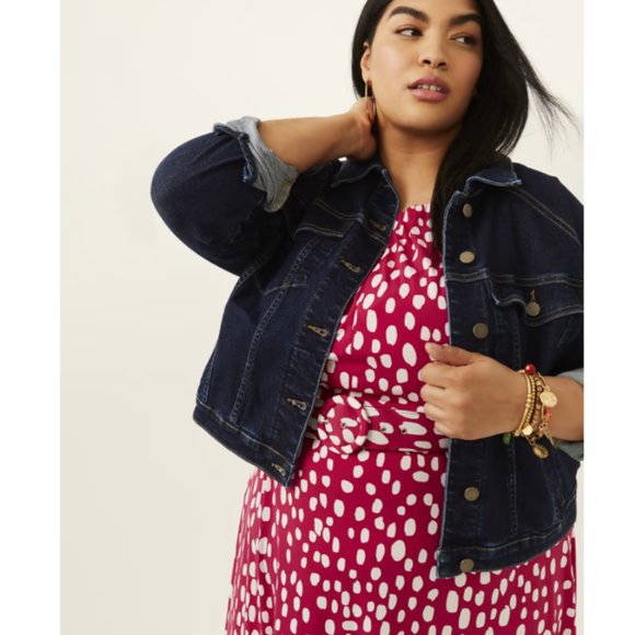 Molly & Isadora Jackets & Blazers - Molly & Isadora Grace Denim Jacket in Dark Wash Size 1X NWT $69